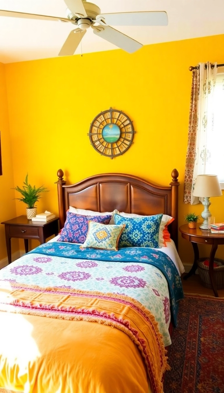 17 Boho Bedroom Colors That Bring Vibrancy and Relaxation to Your Personal Oasis! - 13. Golden Yellow