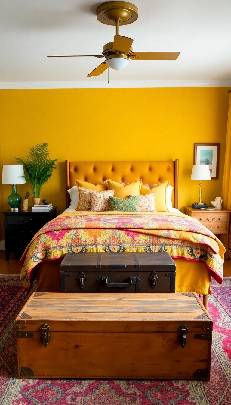 17 Boho Bedroom Colors That Bring Vibrancy and Relaxation to Your Personal Oasis! - 5. Mustard Yellow