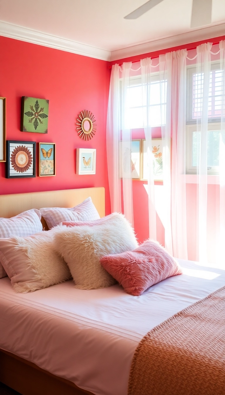 17 Boho Bedroom Colors That Bring Vibrancy and Relaxation to Your Personal Oasis! - 6. Coral Pink