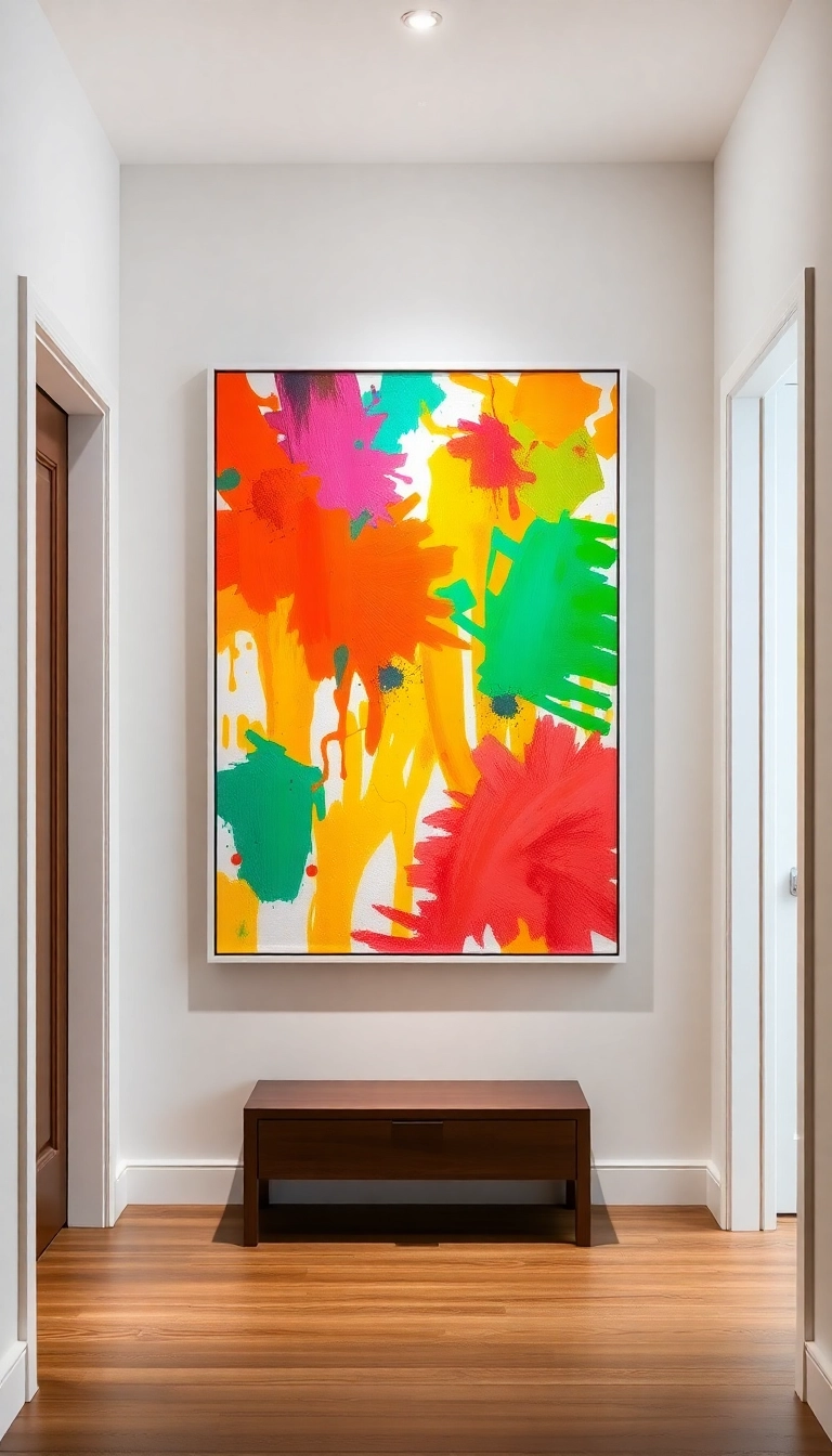 17 Framed Wall Art Ideas for Your Entryway That Add Elegance! - 13. Colorful Abstract Art