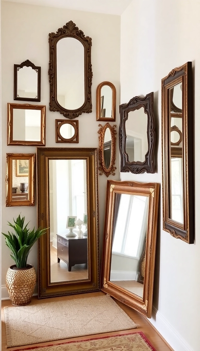 17 Framed Wall Art Ideas for Your Entryway That Add Elegance! - 14. Framed Mirrors