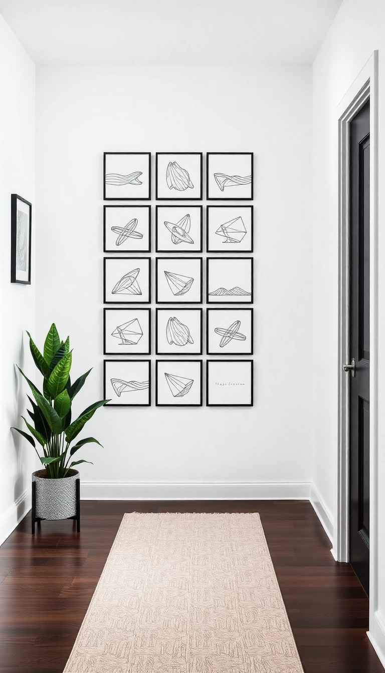 17 Framed Wall Art Ideas for Your Entryway That Add Elegance! - 4. Minimalist Black and White Art