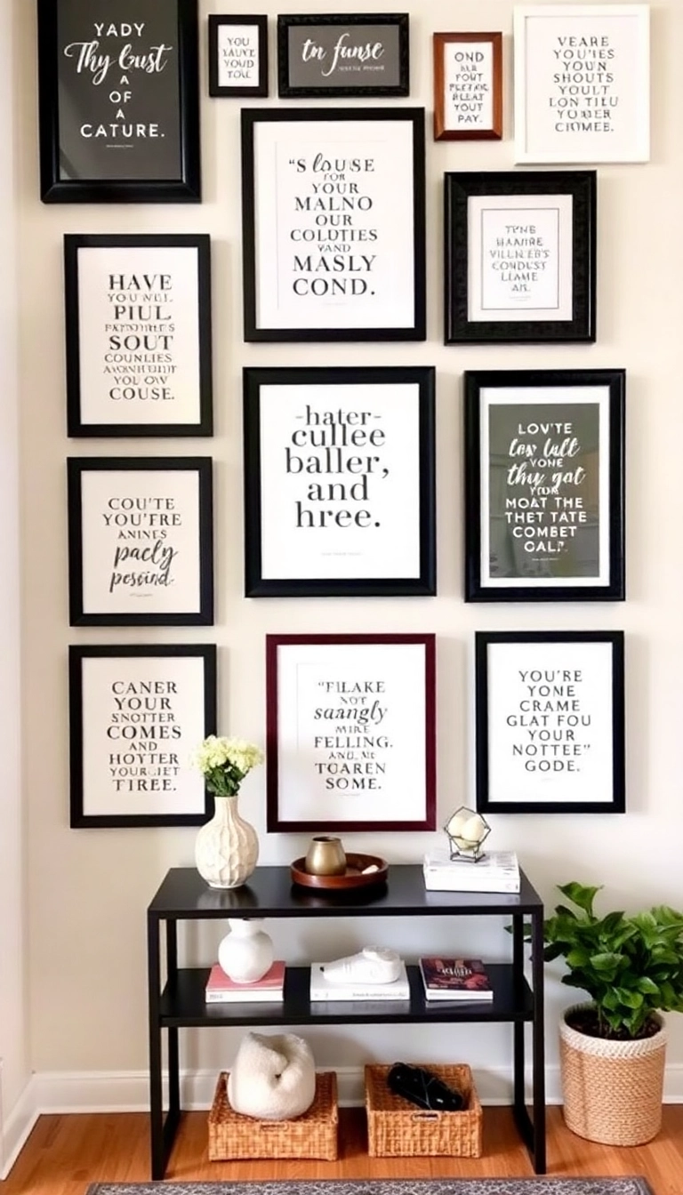 17 Framed Wall Art Ideas for Your Entryway That Add Elegance! - 5. Inspirational Quote Prints