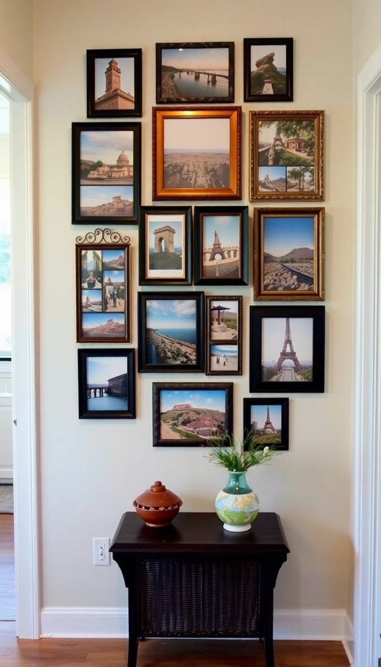 17 Framed Wall Art Ideas for Your Entryway That Add Elegance! - 9. Travel Memories