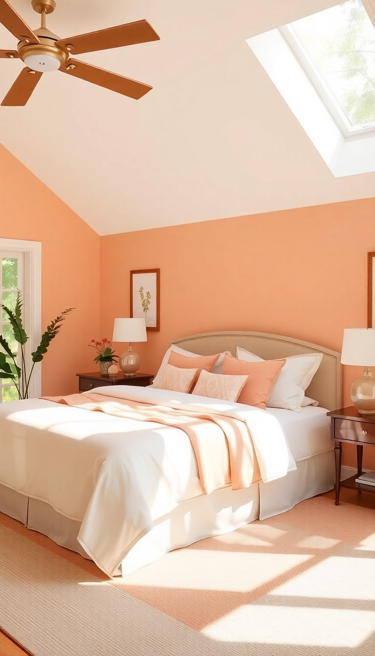 18 Best Colors for Bedrooms That Will Make You Feel Right at Home! - 17. Soft Peach: Warm and Inviting