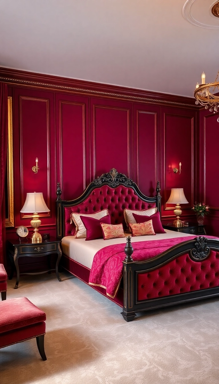 18 Best Colors for Bedrooms That Will Make You Feel Right at Home! - 18. Rich Burgundy: Luxurious Warmth