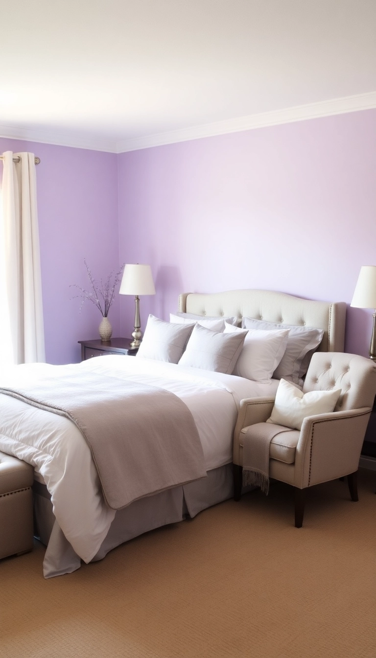 18 Best Colors for Bedrooms That Will Make You Feel Right at Home! - 7. Soft Lavender: Calming and Peaceful