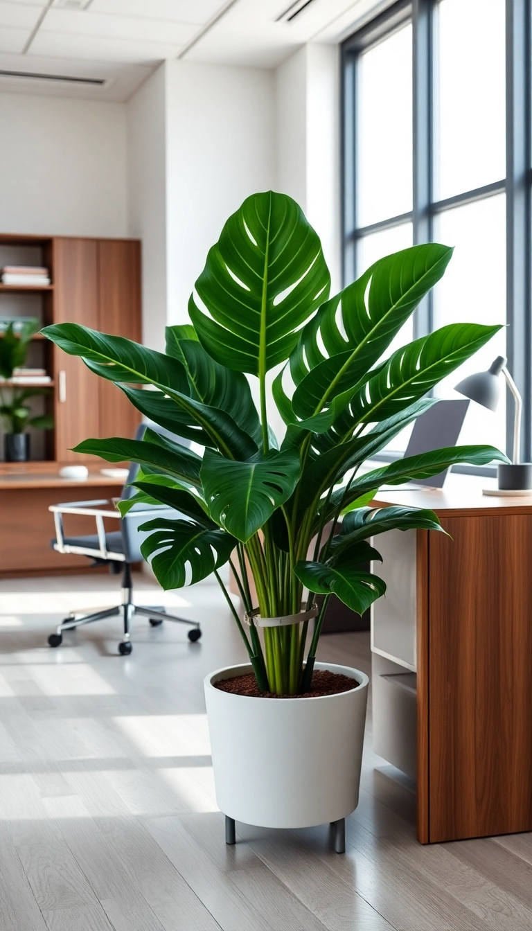 18 Best Indoor Plants for a Stylish Home Office (You’ll Fall in Love with #10!) - 10. Monstera Deliciosa