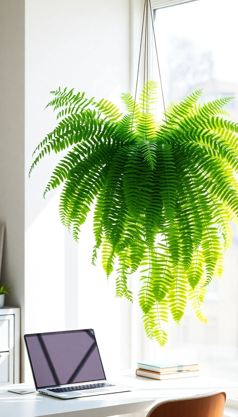 18 Best Indoor Plants for a Stylish Home Office (You’ll Fall in Love with #10!) - 9. Boston Fern (Nephrolepis exaltata)