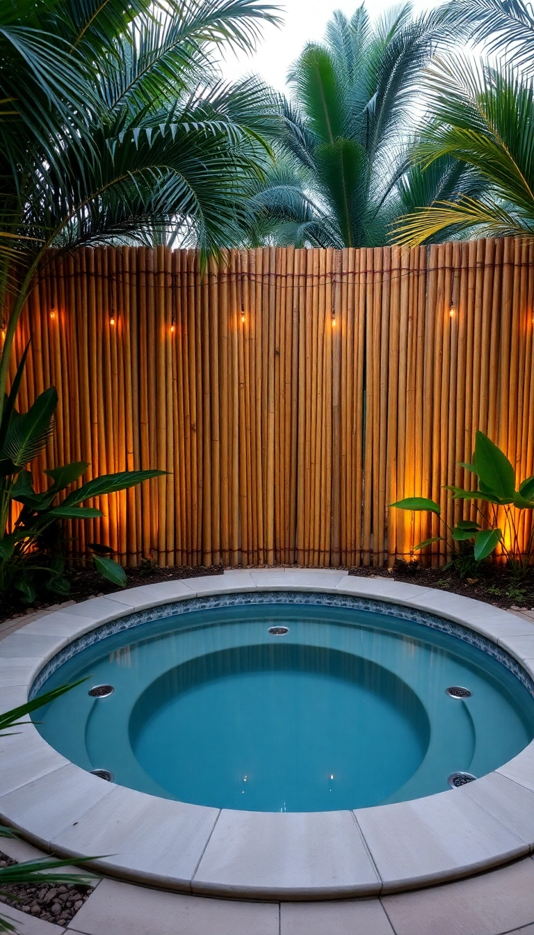 18 Modern Fence Ideas for Your Hot Tub That Are Stylish and Functional! - 5. Bamboo Privacy Screen