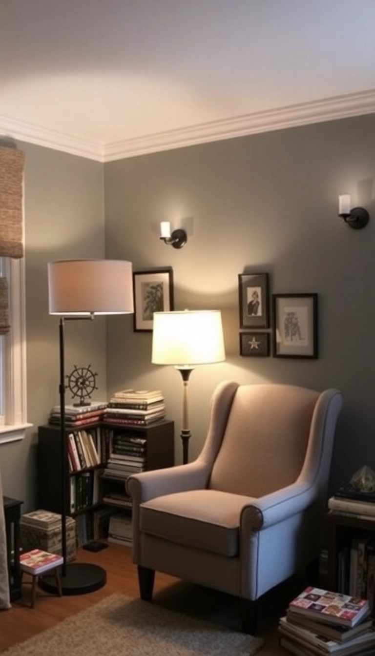 18 Mood-Enhancing Lighting Ideas for Reading Corners That'll Make You Feel Right at Home! - 14. Layered Lighting for Depth