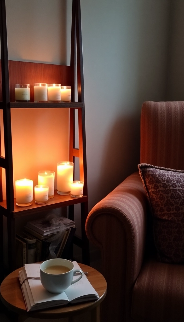 18 Mood-Enhancing Lighting Ideas for Reading Corners That'll Make You Feel Right at Home! - 5. Candlelight for Soothing Vibes