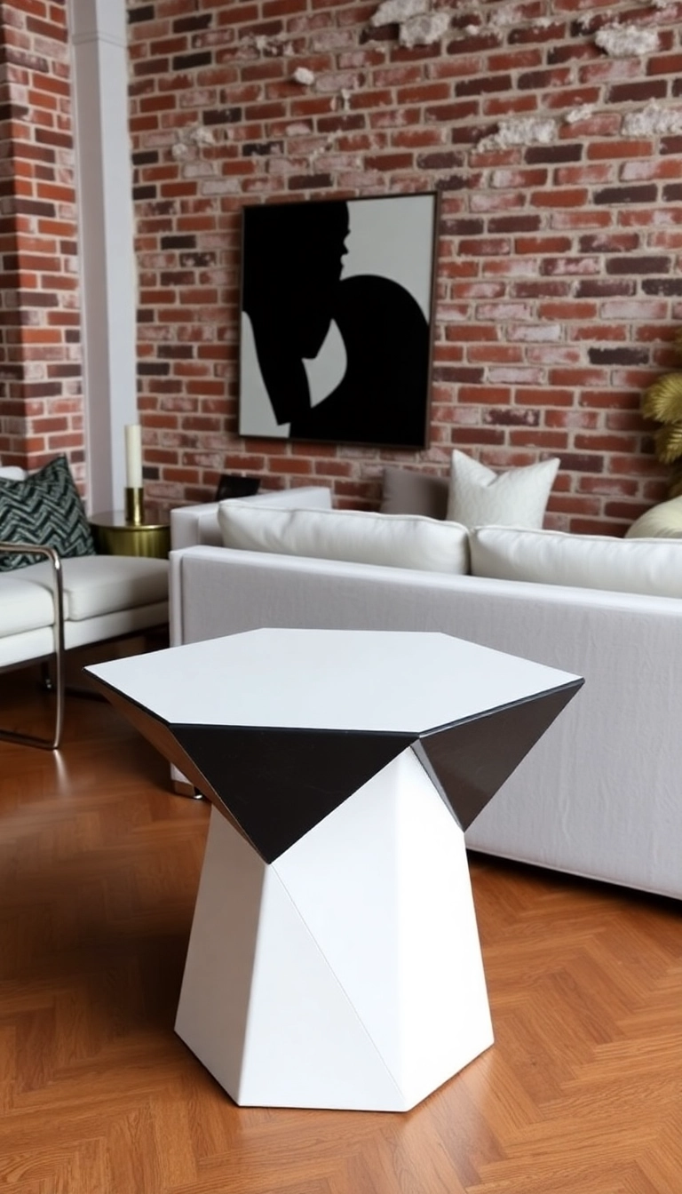 18 Stylish Living Room Tables with Geometric Patterns That Will Impress Everyone! - 6. Bold Black and White