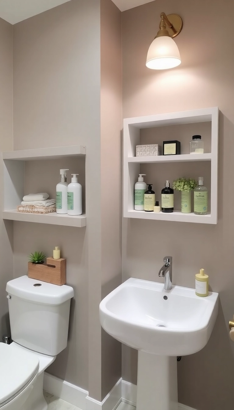 19 Small Bathroom Storage Innovations That Will Blow Your Mind (Especially #6!) - 14. Built-In Shelving