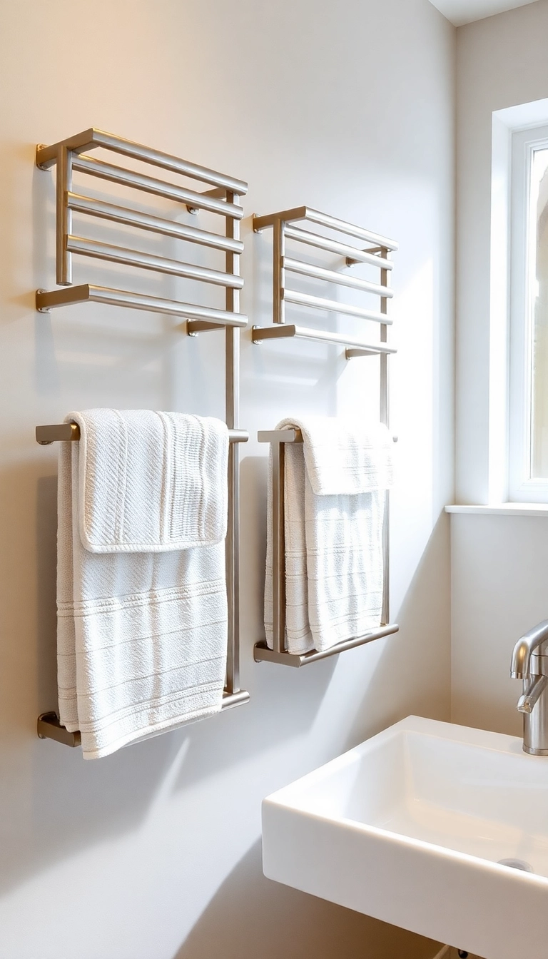 19 Small Bathroom Storage Innovations That Will Blow Your Mind (Especially #6!) - 9. Floating Towel Racks