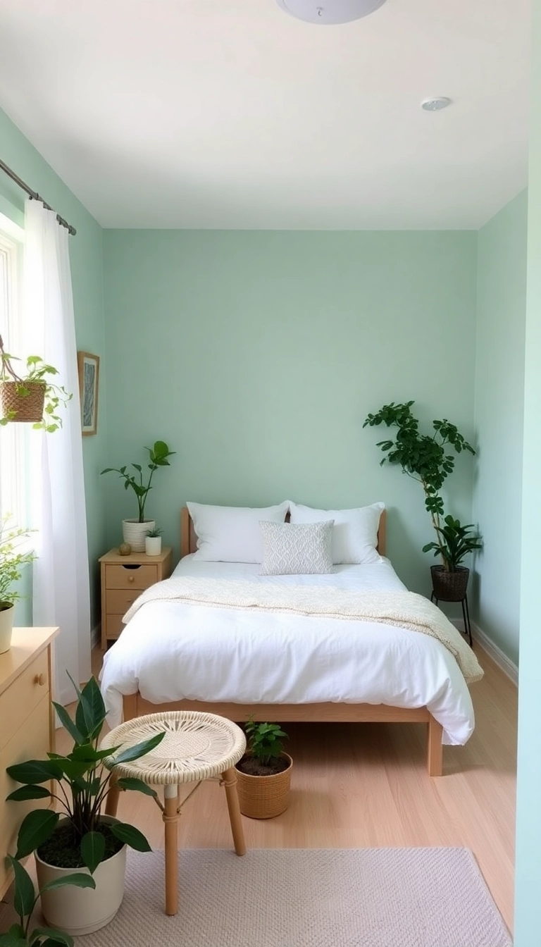 19 Unexpected Bedroom Wall Colors That Will Make You Fall in Love with Your Room Again! - 10. Light Mint Green