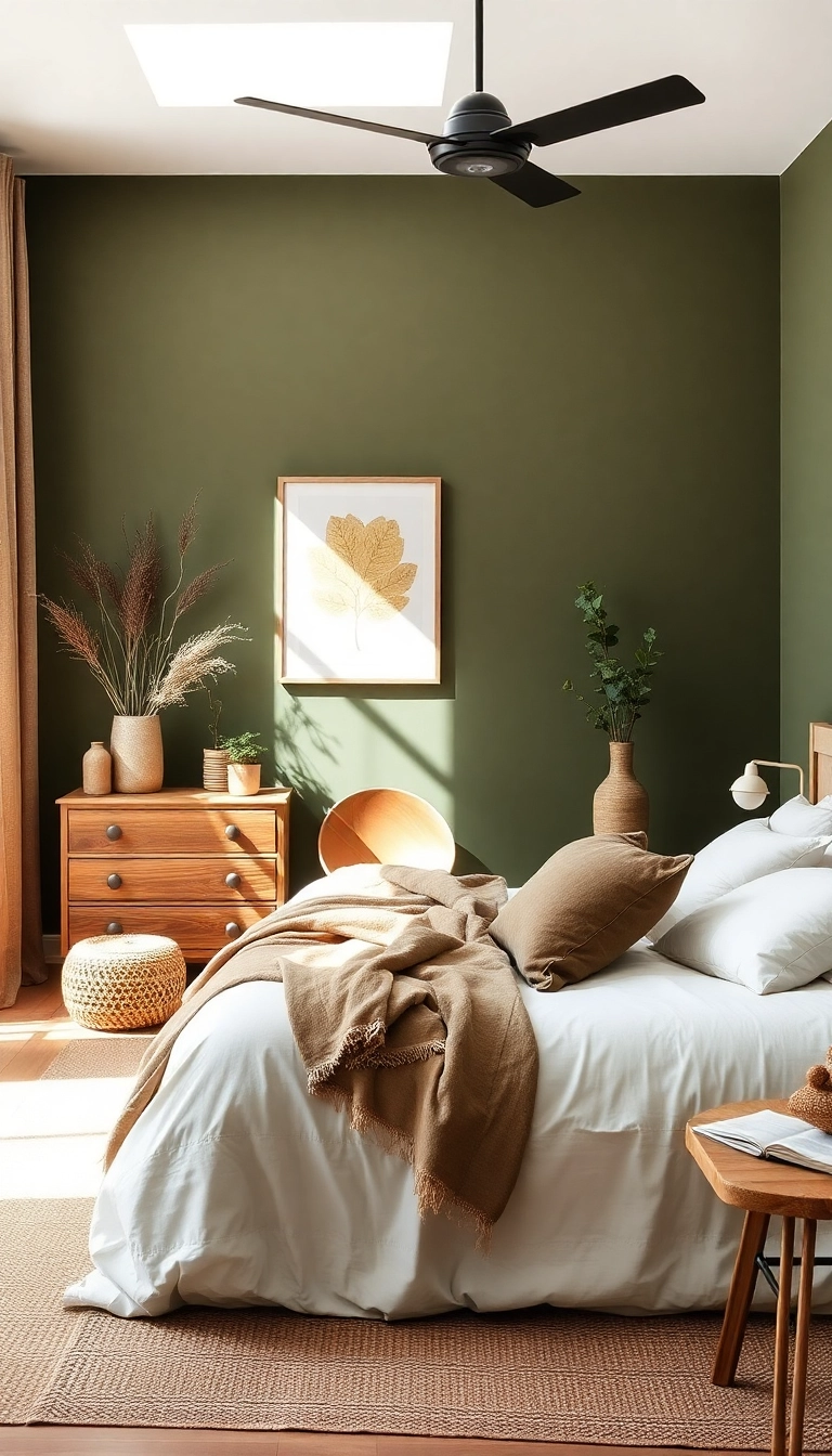 19 Unexpected Bedroom Wall Colors That Will Make You Fall in Love with Your Room Again! - 11. Earthy Olive Green