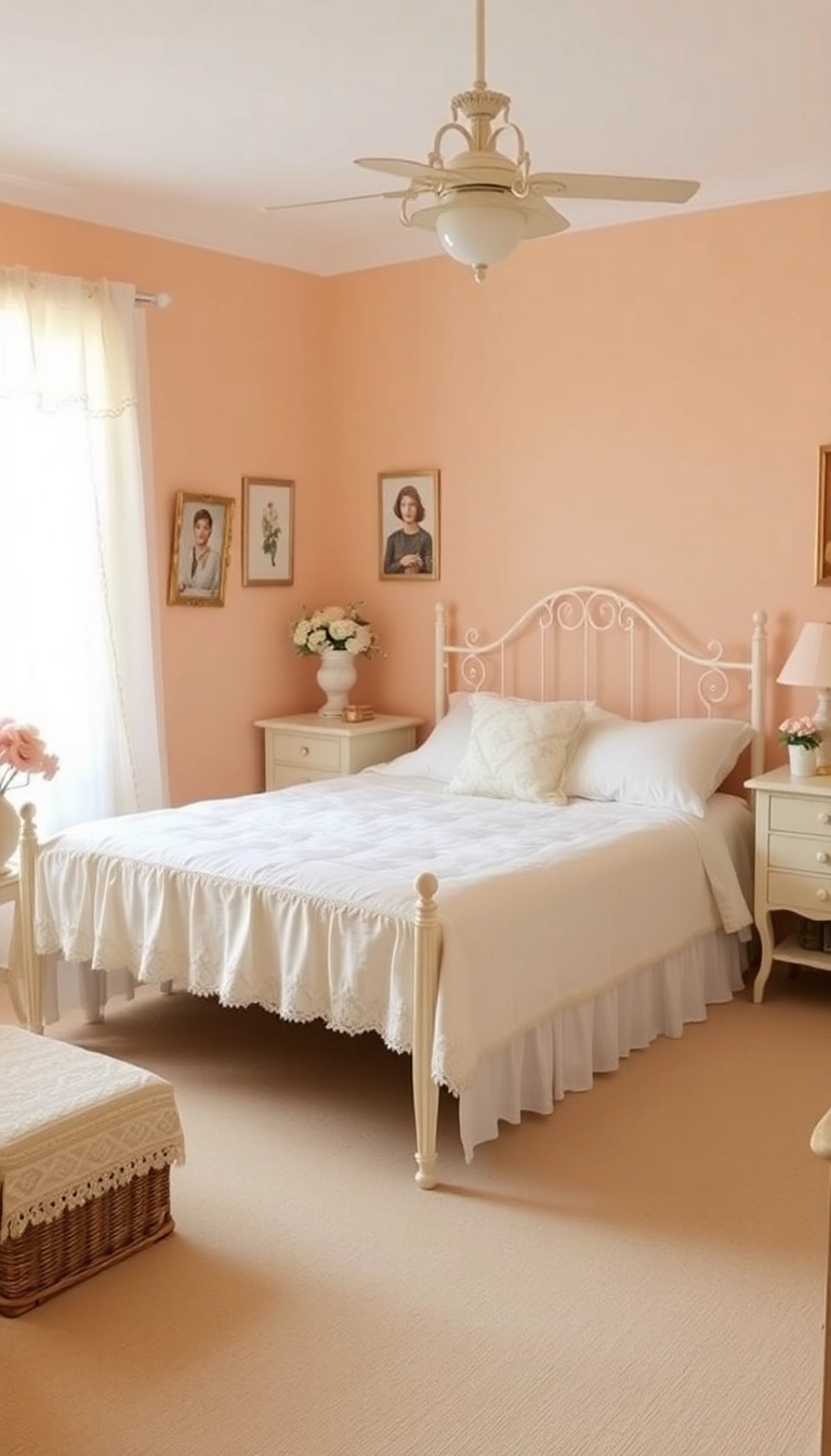 19 Unexpected Bedroom Wall Colors That Will Make You Fall in Love with Your Room Again! - 12. Soft Peach