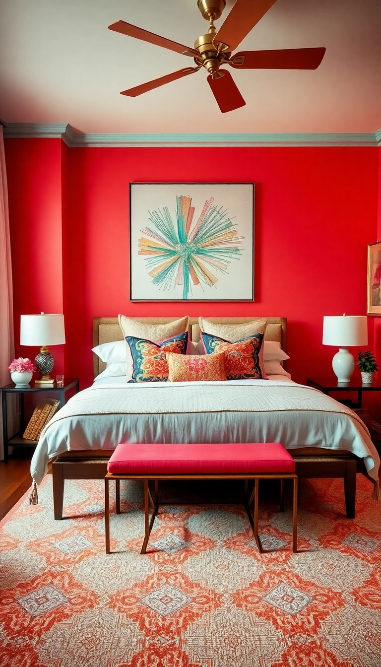 19 Unexpected Bedroom Wall Colors That Will Make You Fall in Love with Your Room Again! - 14. Bright Coral