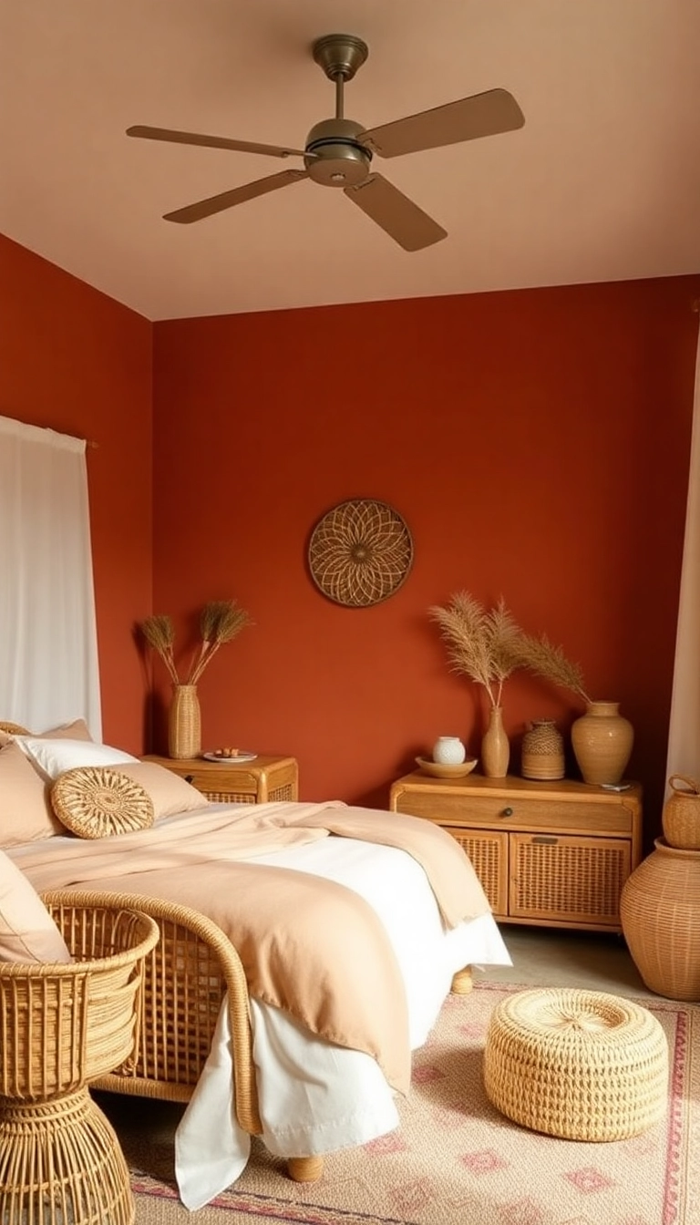 19 Unexpected Bedroom Wall Colors That Will Make You Fall in Love with Your Room Again! - 5. Warm Terracotta