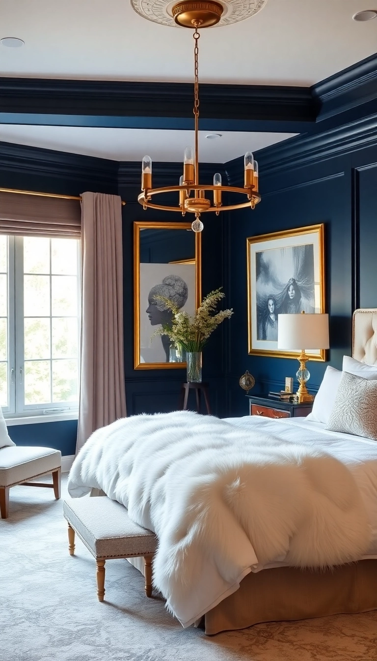 19 Unexpected Bedroom Wall Colors That Will Make You Fall in Love with Your Room Again! - 6. Deep Navy Blue