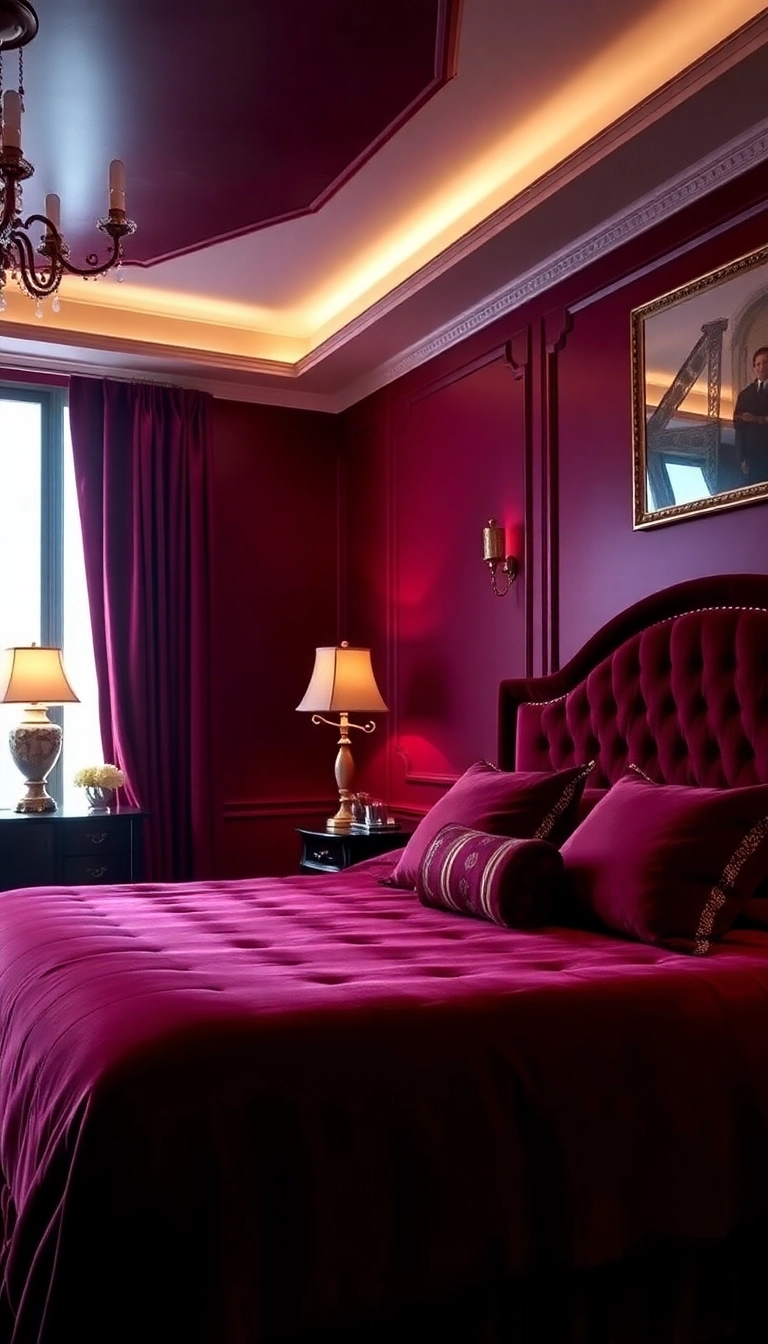 19 Unexpected Bedroom Wall Colors That Will Make You Fall in Love with Your Room Again! - 9. Rich Burgundy