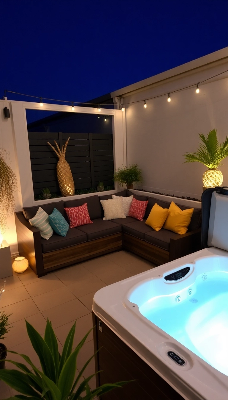 20 Compact Hot Tub Seating Ideas That Maximize Your Small Outdoor Space! - 7. Corner Couches