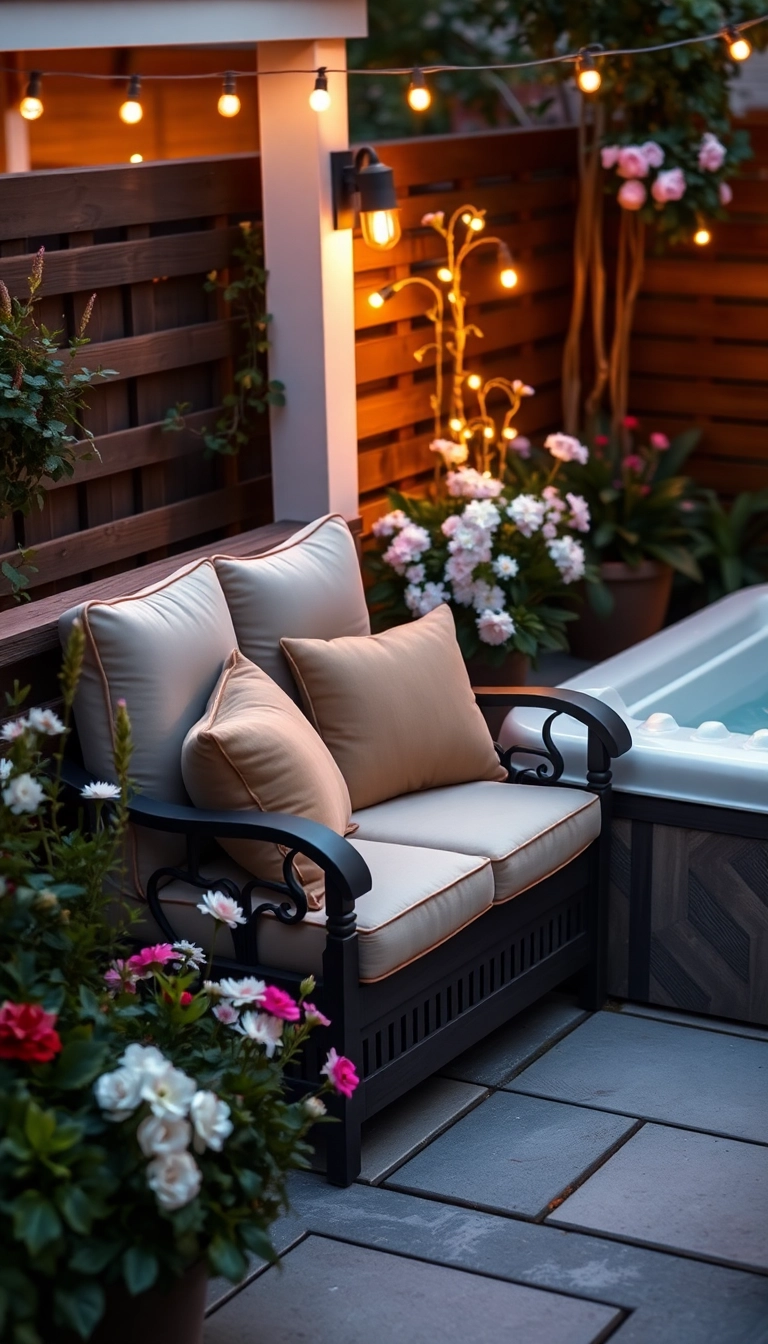 20 Compact Hot Tub Seating Ideas That Maximize Your Small Outdoor Space! - 9. Compact Loveseats