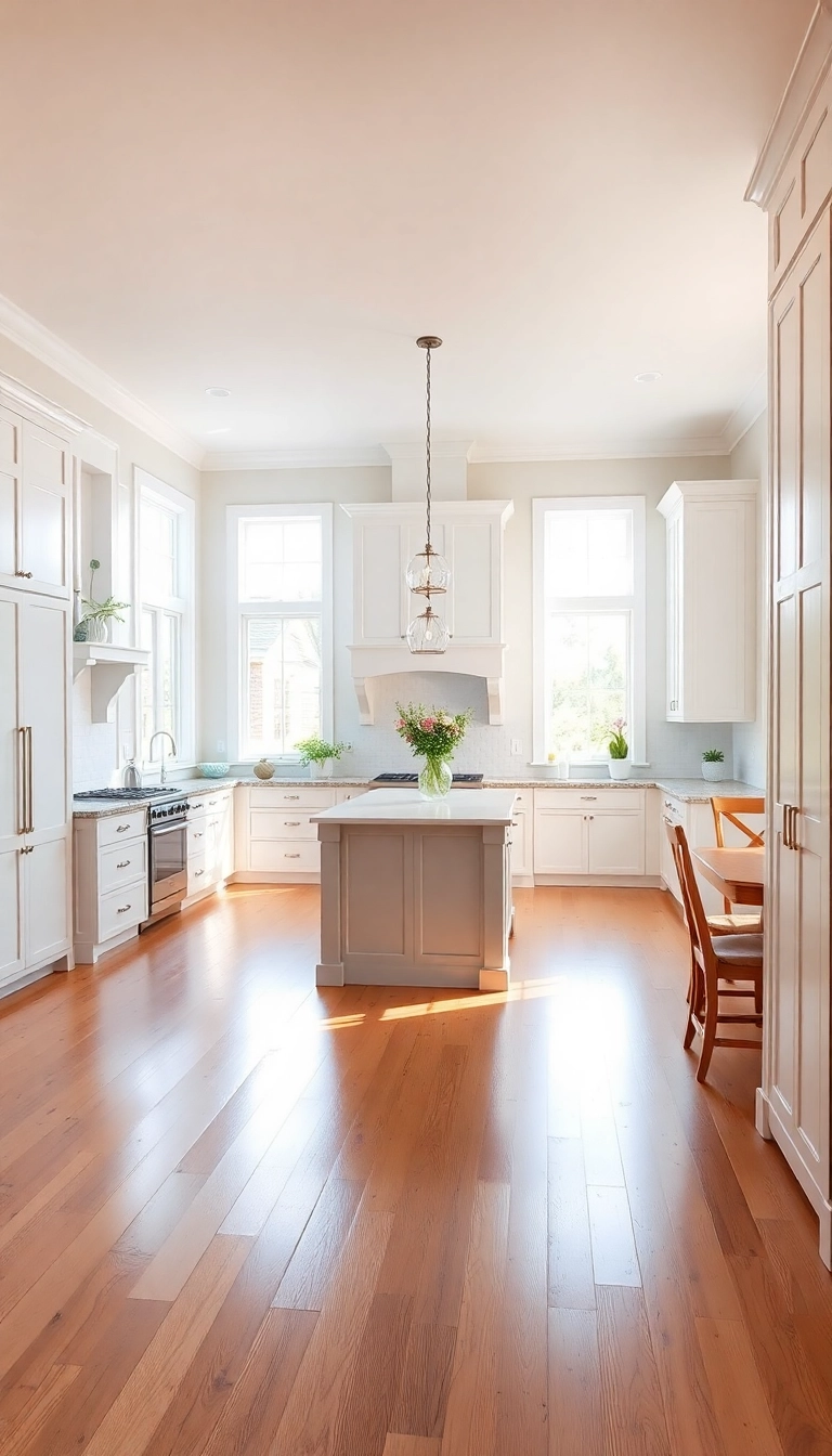 20 DIY Projects to Maximize Natural Light in Your Kitchen (You’ll Love #16!) - Consider a Light-Colored Floor