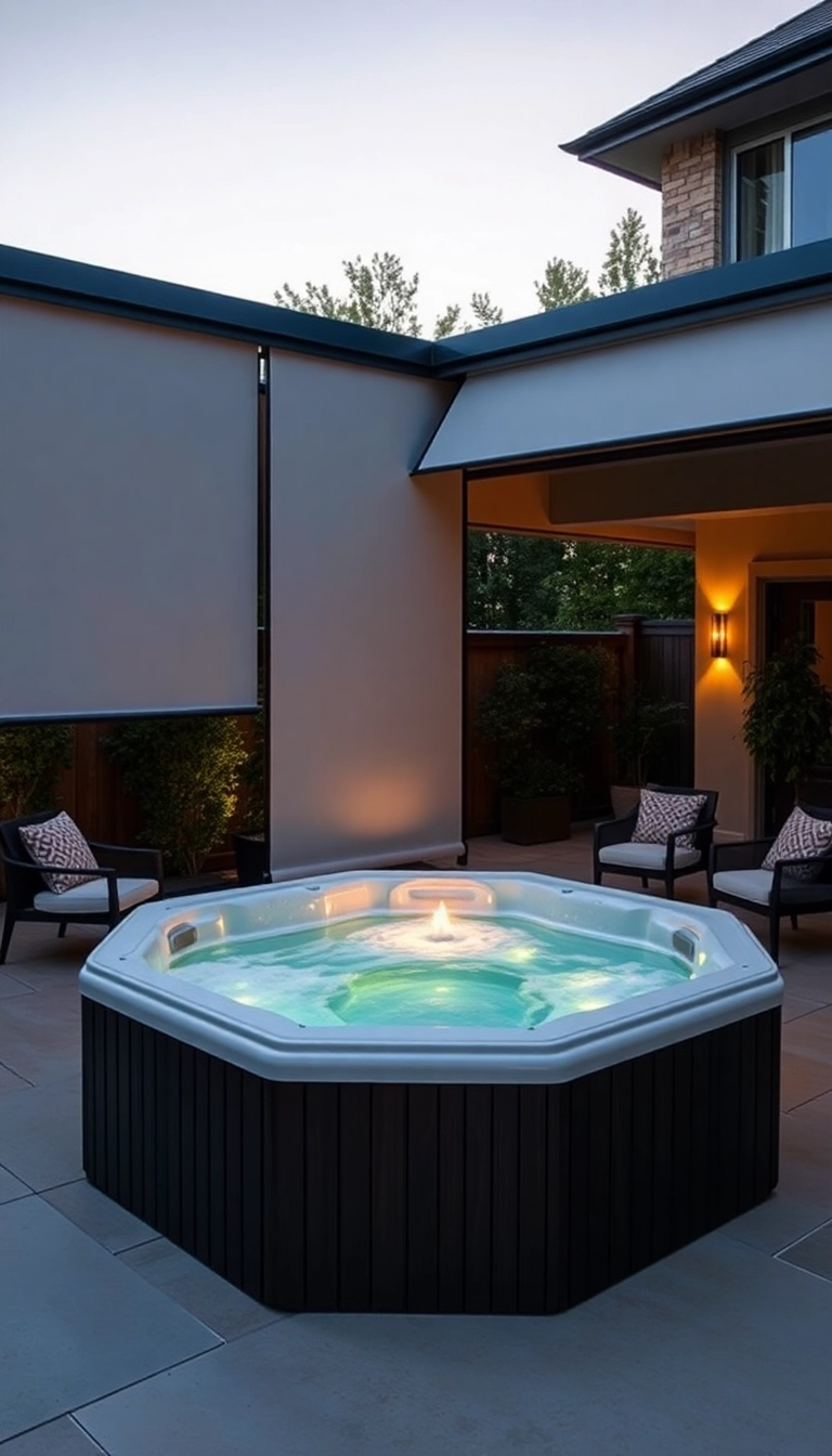 20 Luxurious Hot Tub Privacy Ideas That Will Make You Feel Like Royalty (Don't Miss #12!) - 13. Retractable Screens