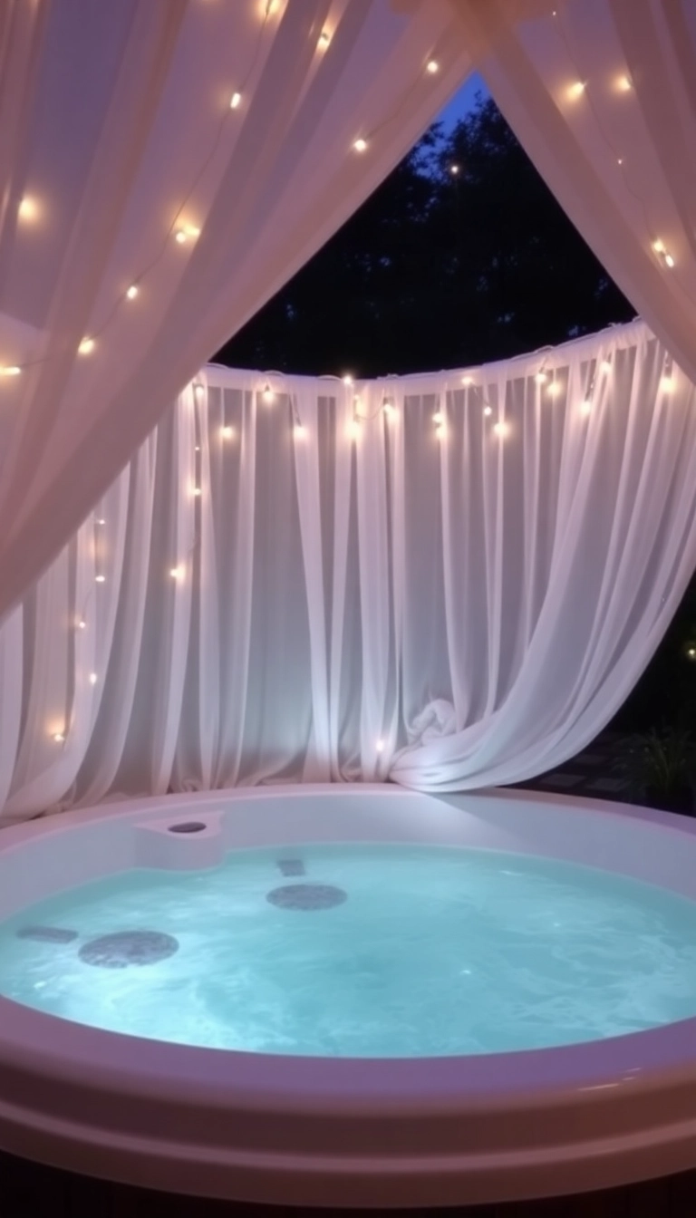 20 Luxurious Hot Tub Privacy Ideas That Will Make You Feel Like Royalty (Don't Miss #12!) - 2. Cozy Canopies