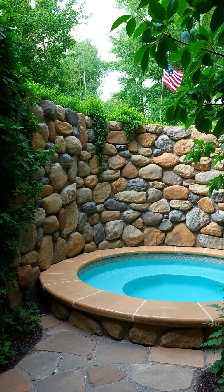 20 Luxurious Hot Tub Privacy Ideas That Will Make You Feel Like Royalty (Don't Miss #12!) - 6. Stone Walls for Serenity