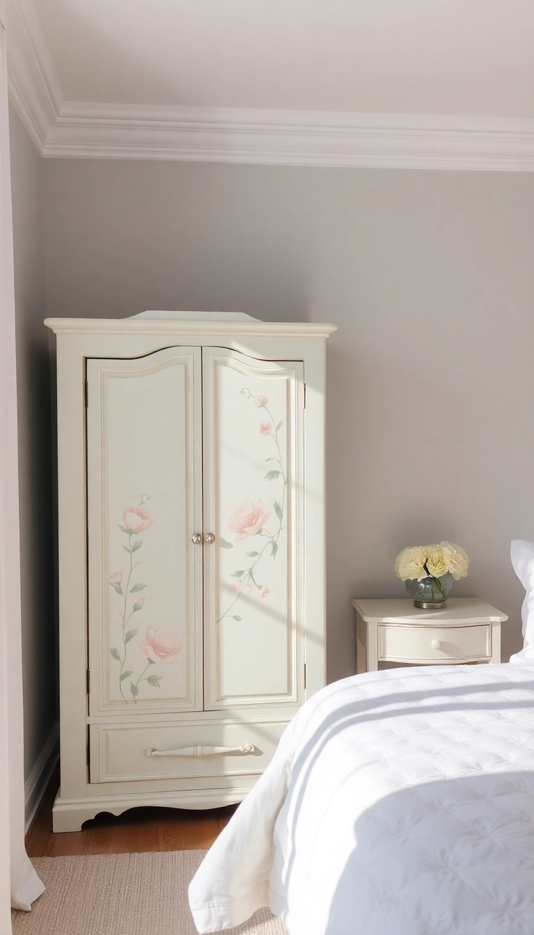 20 Stunning Floral Hand-Painted Cabinet Ideas That Will Transform Your Home! - 12. Soft Pastel Petals