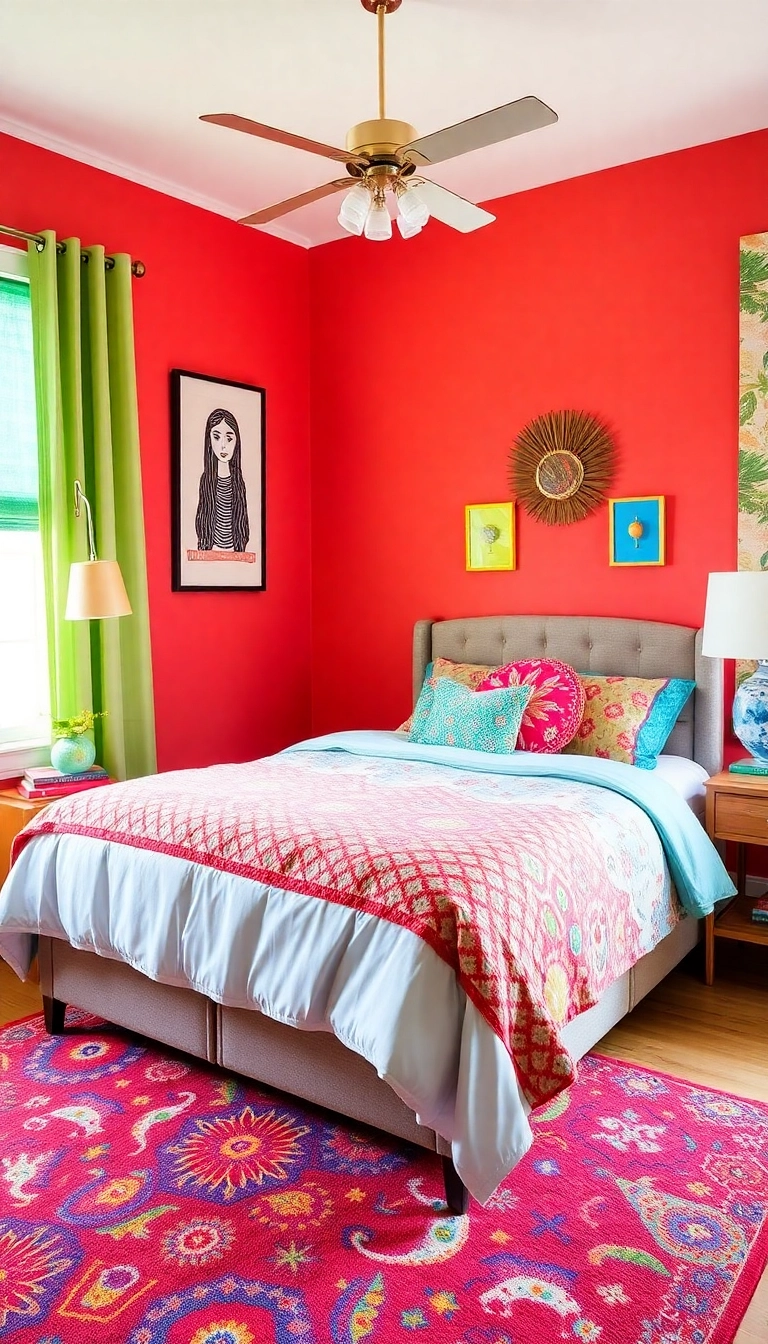 20 Trendy Bedroom Color Ideas That Will Transform Your Space into a Cozy Retreat! - 17. Vibrant Coral