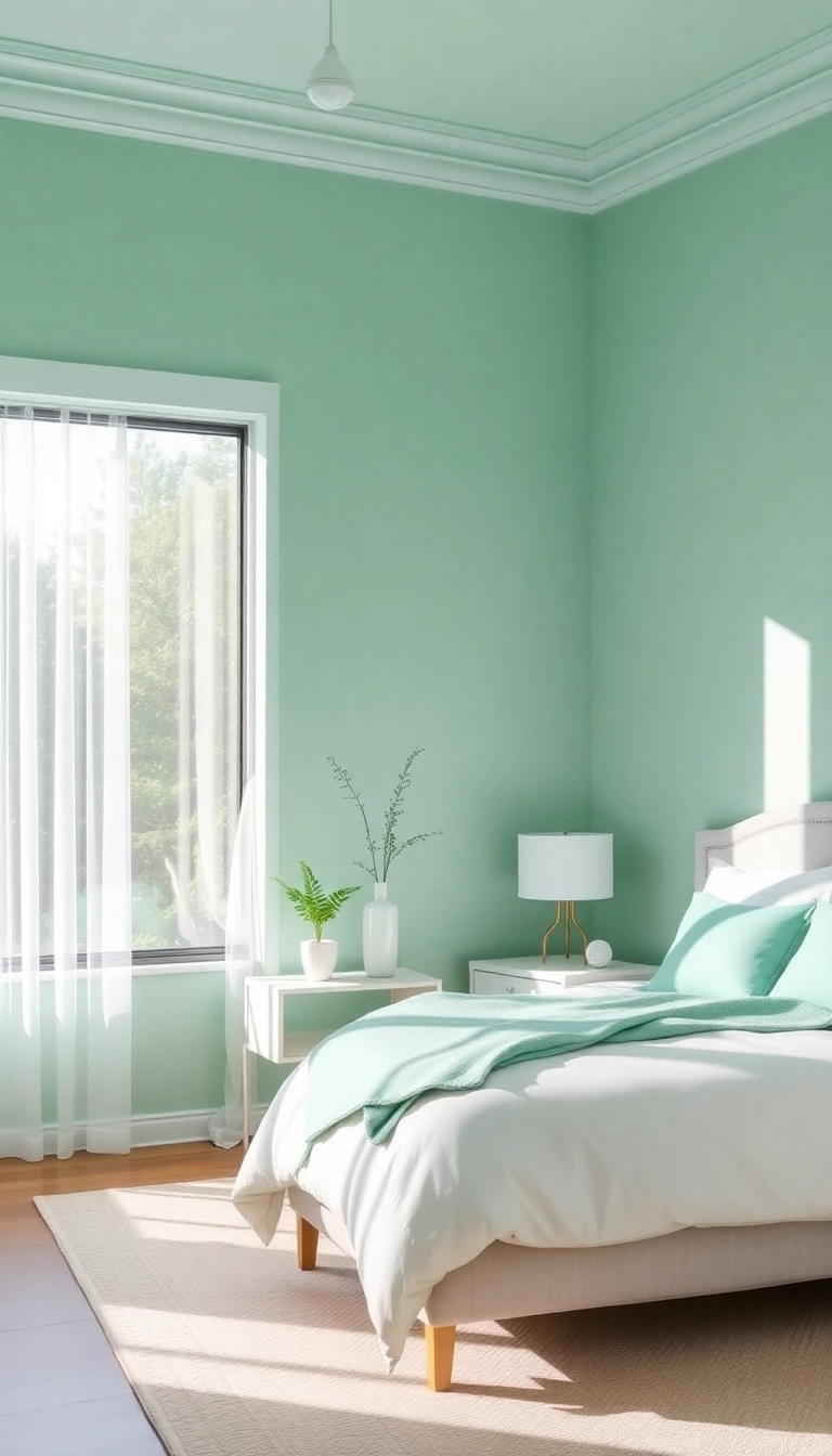 20 Trendy Bedroom Color Ideas That Will Transform Your Space into a Cozy Retreat! - 8. Cool Mint