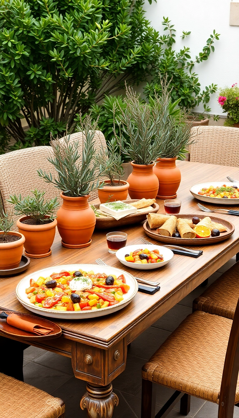 21 Stylish Outdoor Dining Ideas That Will Make Your Summer Parties Unforgettable! - 12. Mediterranean Influences