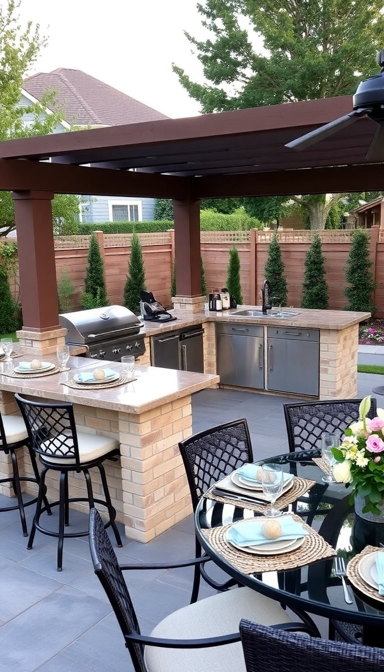 21 Stylish Outdoor Dining Ideas That Will Make Your Summer Parties Unforgettable! - 16. Outdoor Kitchen Experience