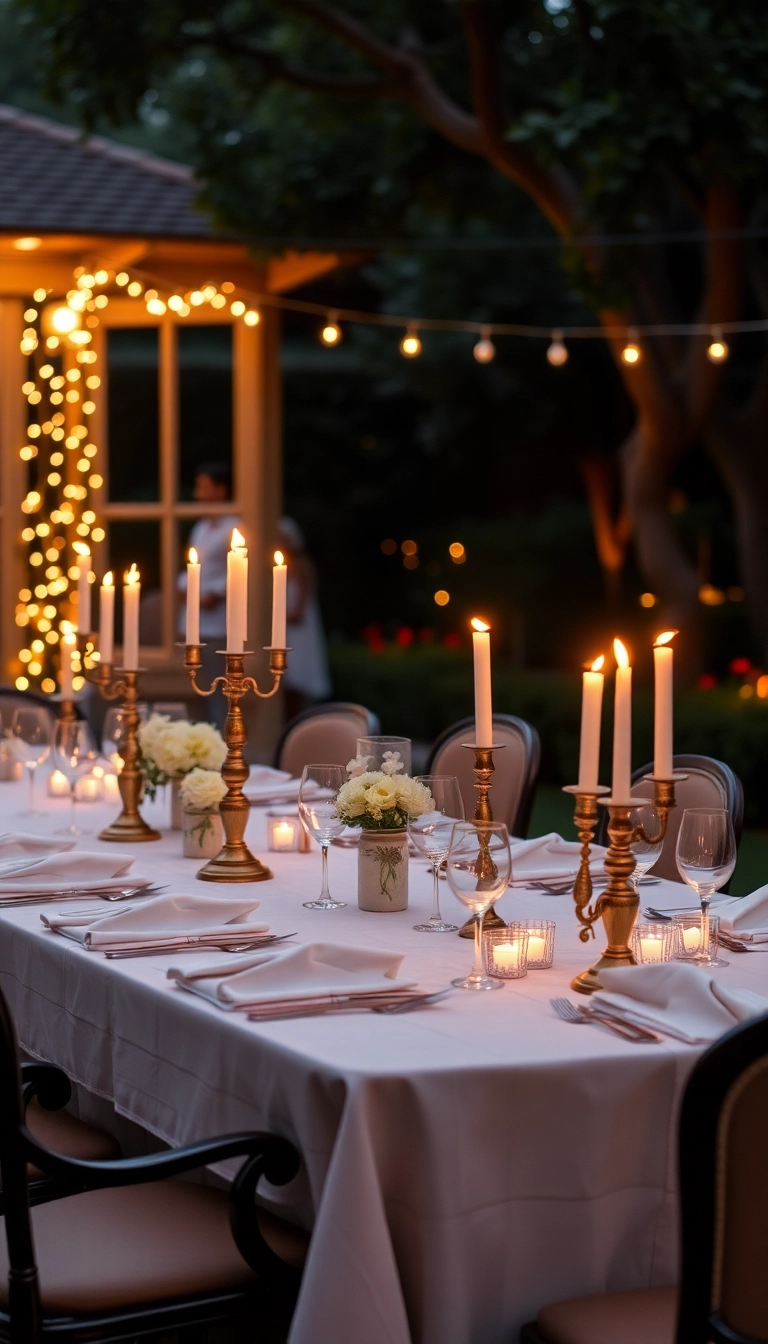 21 Stylish Outdoor Dining Ideas That Will Make Your Summer Parties Unforgettable! - 18. Elegant Candlelit Dinner