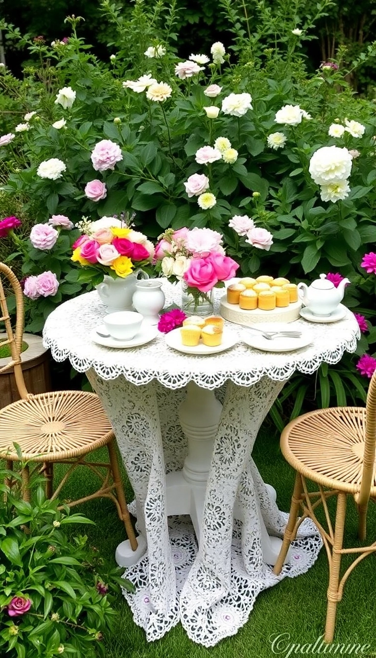 21 Stylish Outdoor Dining Ideas That Will Make Your Summer Parties Unforgettable! - 7. Vintage Tea Party