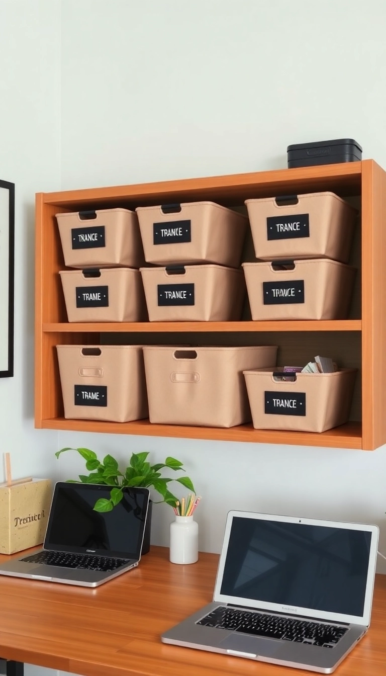 25 Brilliant Home Office Storage Solutions You Didn't Know You Needed! - Chalkboard Storage Labels