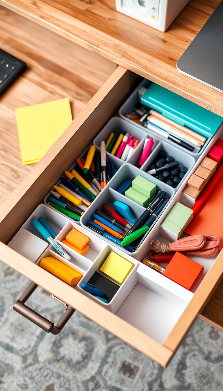 25 Brilliant Home Office Storage Solutions You Didn't Know You Needed! - Drawer Organizers for a Tidy Workspace