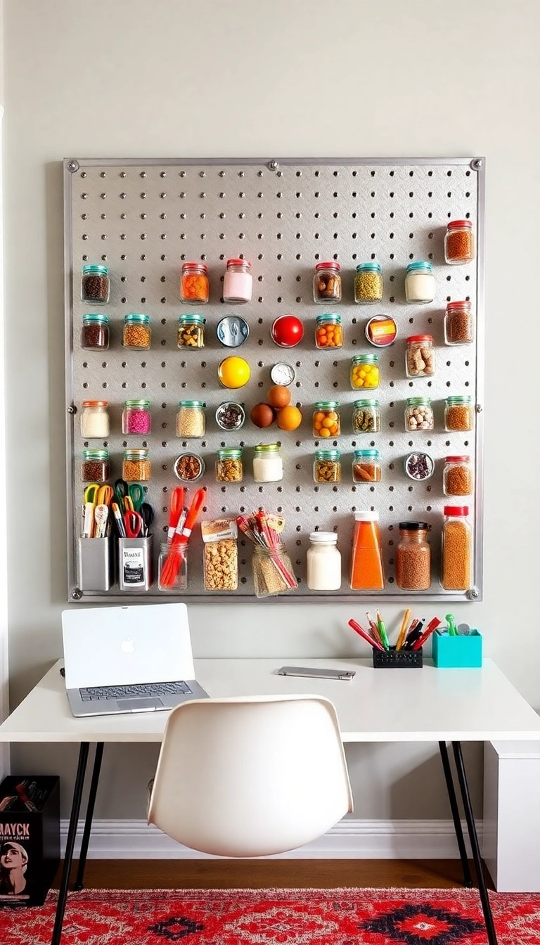 25 Brilliant Home Office Storage Solutions You Didn't Know You Needed! - Magnetic Spice Jars for Small Items