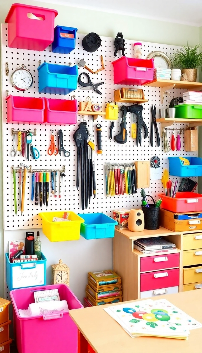 25 Brilliant Home Office Storage Solutions You Didn't Know You Needed! - Pegboards for Customizable Storage