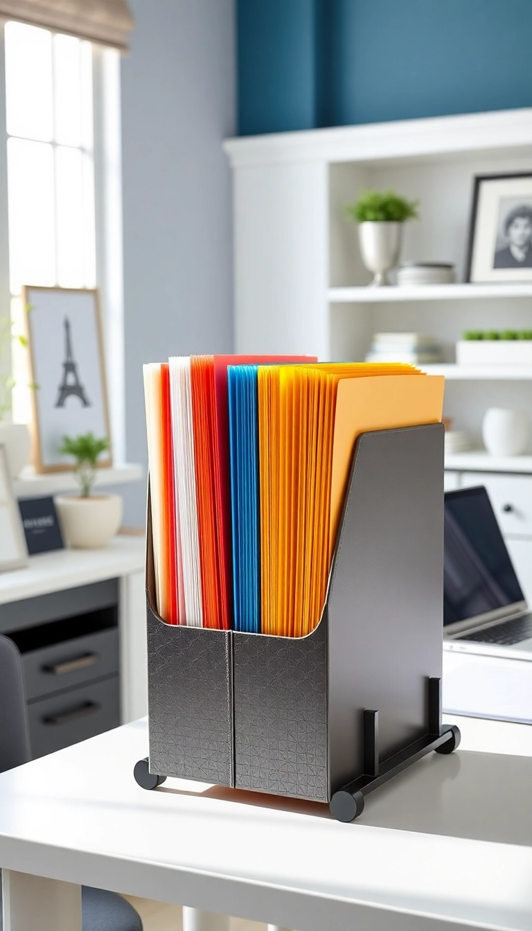 25 Brilliant Home Office Storage Solutions You Didn't Know You Needed! - Vertical File Organizer