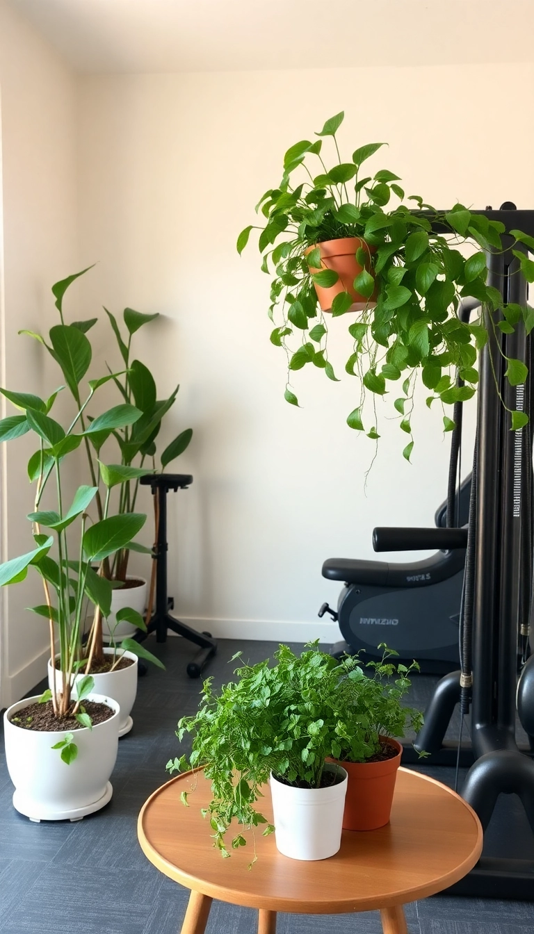 8 Stunning Mini Gym at Home Ideas That Maximize Your Workout Space! - 7. Nature-Inspired Elements