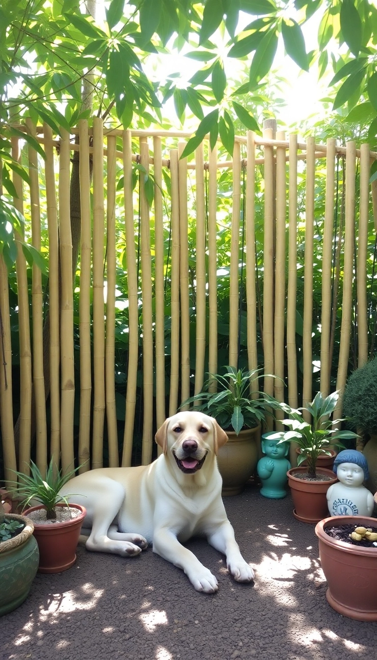 10 DIY Dog Fence Ideas That Are So Easy, You'll Want to Build One Today! - 3. Bamboo Fence