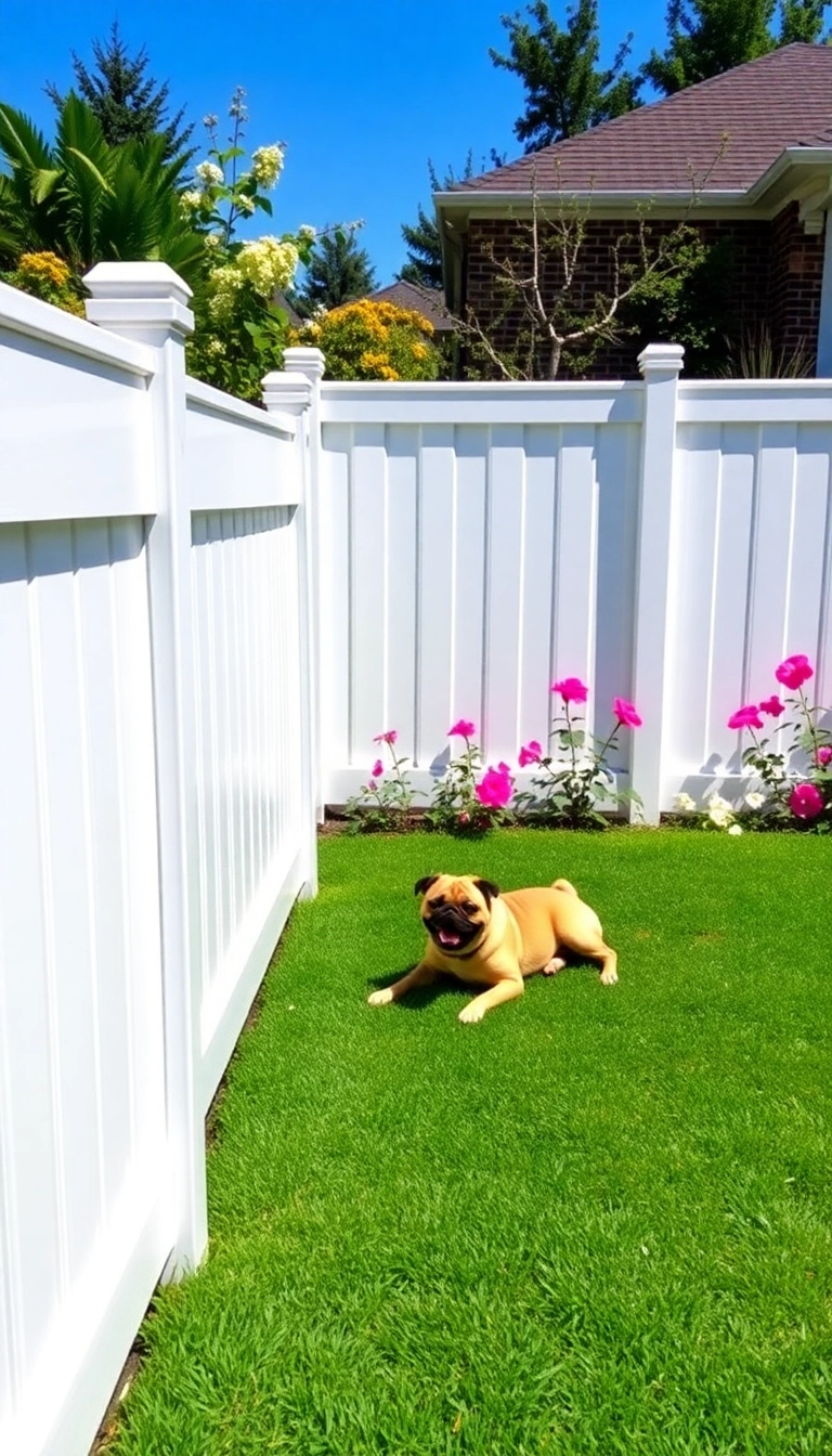 10 DIY Dog Fence Ideas That Are So Easy, You'll Want to Build One Today! - 6. Vinyl Fence Panels