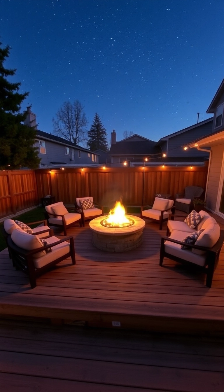 10 DIY Floating Deck Ideas That Are Easier Than You Think (And Gorgeous Too!) - 9. Fire Pit Deck