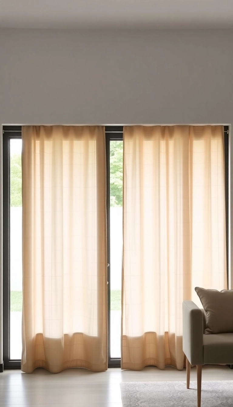 11 Affordable Patio Door Curtain Ideas That Look Luxurious (Wait Until You See #2!) - 7. Minimalist Linen Curtains