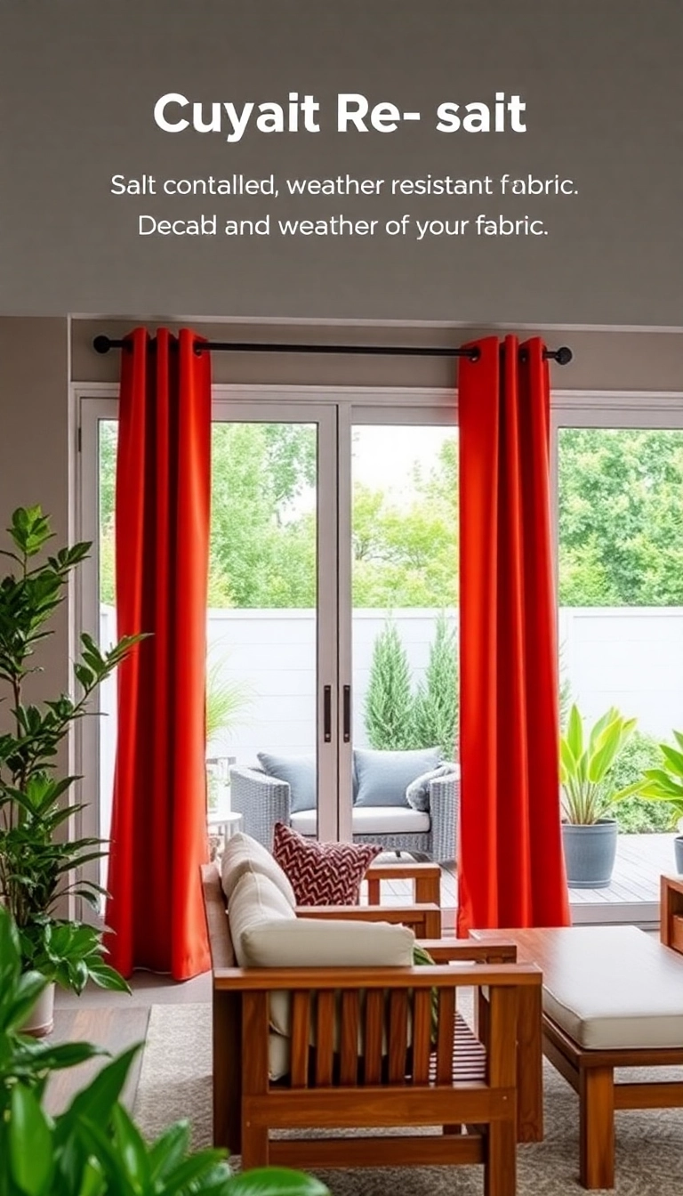 11 Modern Patio Door Curtain Ideas That Redefine Outdoor Living (You’ll Love #2!) - 6. Outdoor-Grade Fabrics